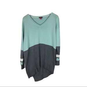 Vince Camuto mint green and gray sweater